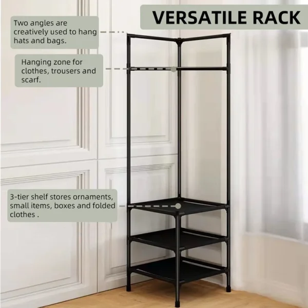 3 Layer Corner Coat Rack - Image 2