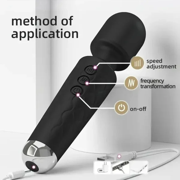 1 portable electric massage stick, 8-speed, 20 frequency, muscle relaxation, suitable for back, neck, leg, and waist massage - Image 2